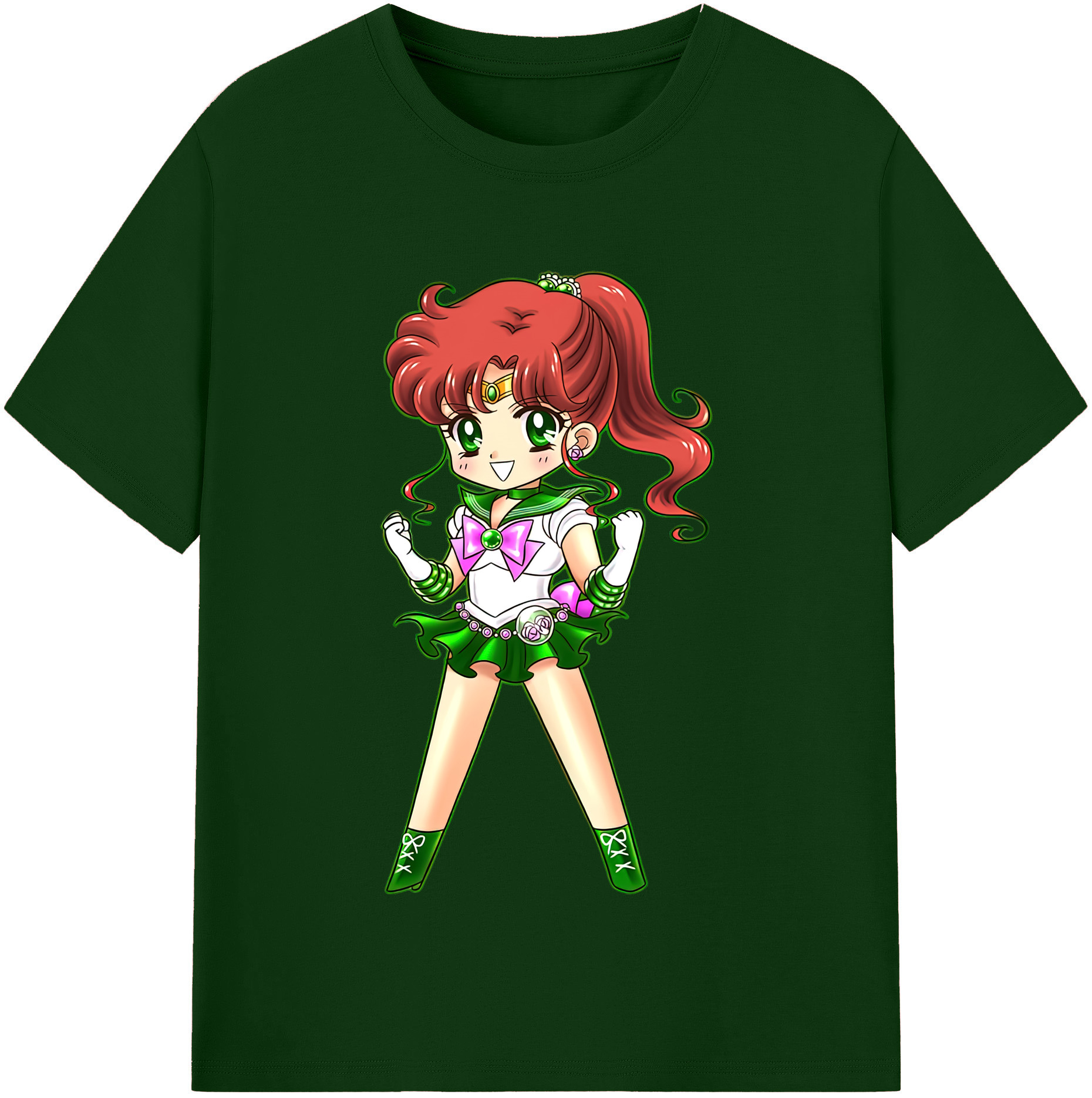 （画像用） 美少女戦士セーラームーン 木野 まこと きの まこと Sailor Moon Kino Makoto （セーラージュピター；Sailor Jupiter） 綿100％半袖Tシャツ（フロントプリント）